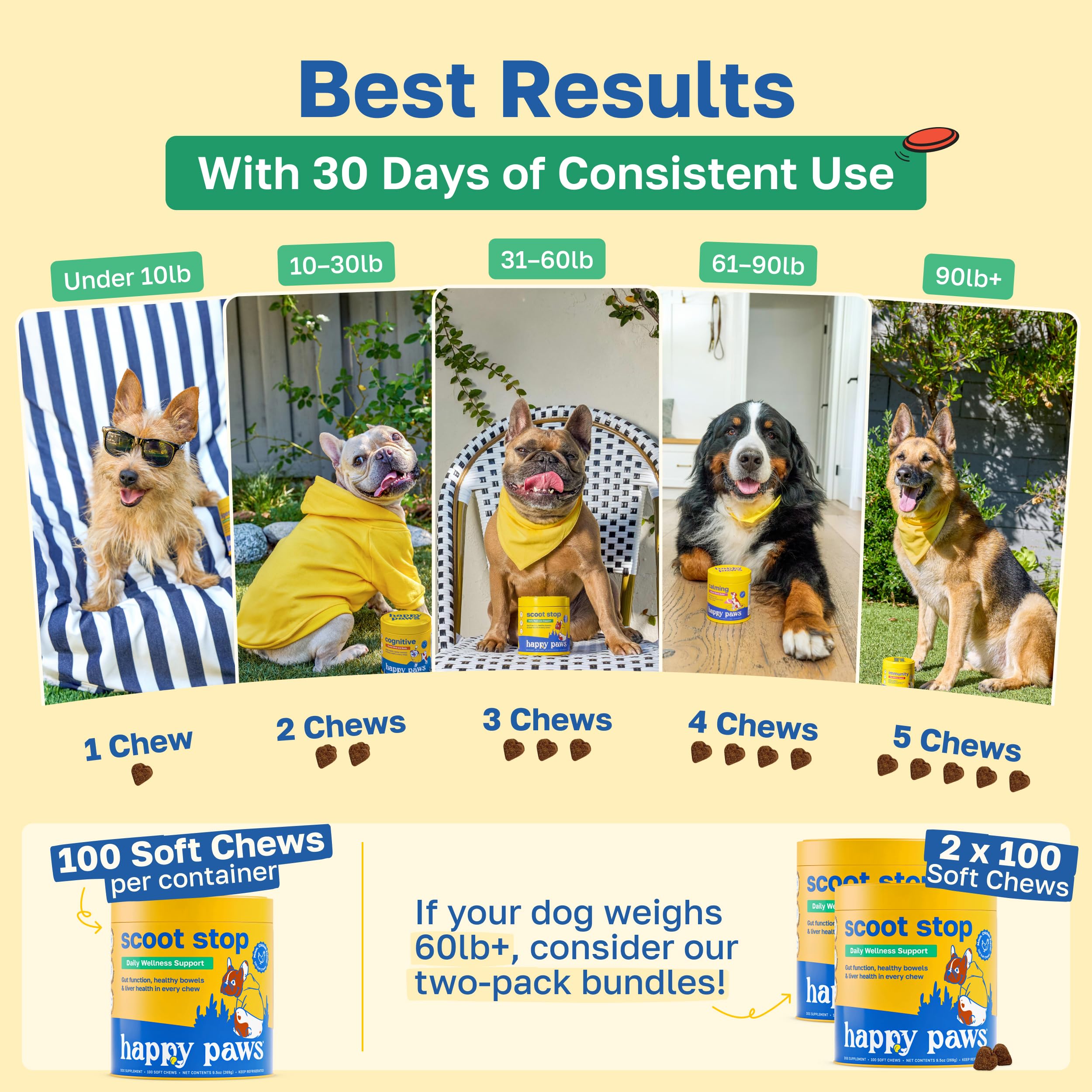 Happy Paws Scoot Stop pumpkin and sweet potato imagery highlights natural fiber.