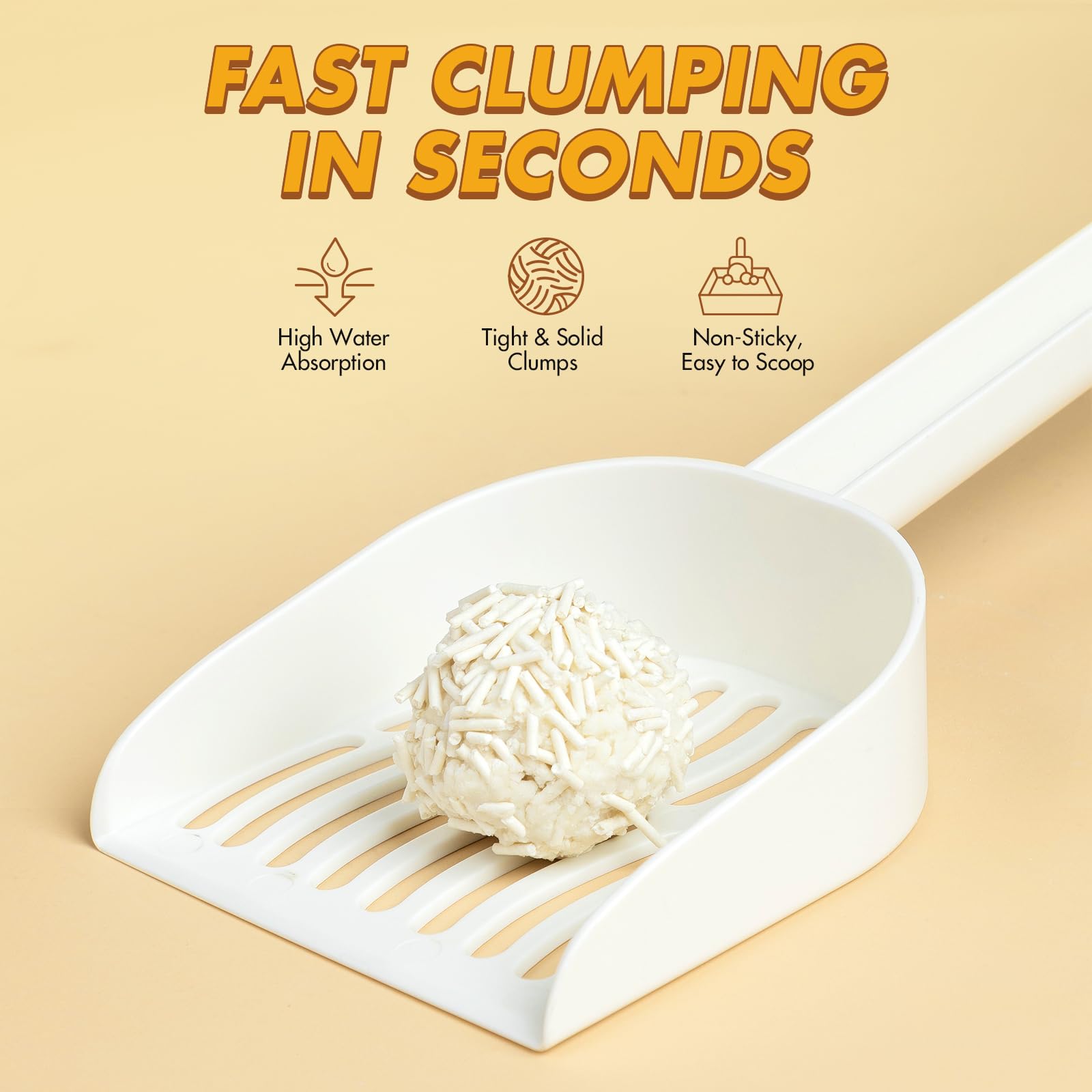 Happy & Polly Tofu Cat Litter dust-free texture with clean paws.