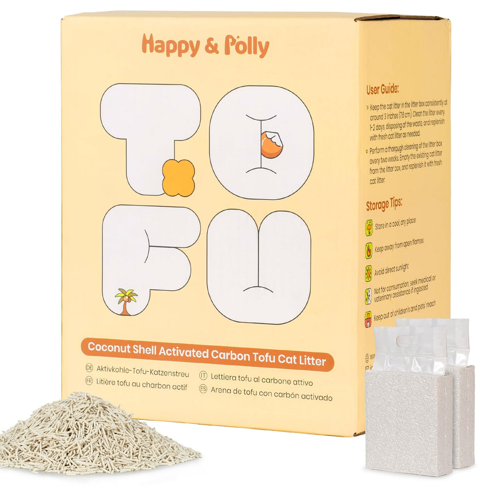Happy & Polly Tofu Cat Litter shows fast clumping for easy scooping.