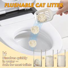 Happy & Polly Tofu Cat Litter low-tracking texture on paws.