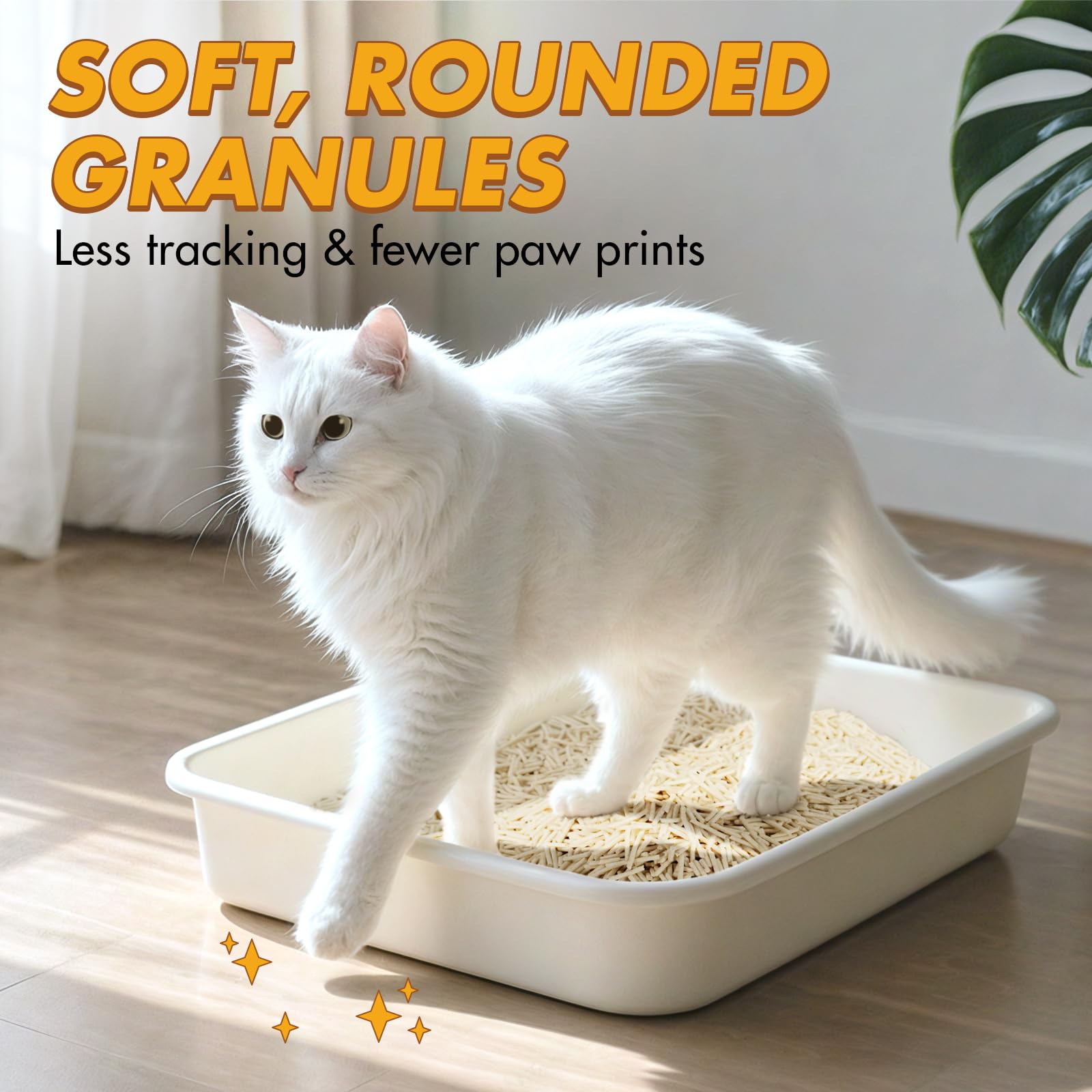 Happy & Polly Tofu Cat Litter unscented formula for sensitive cats.