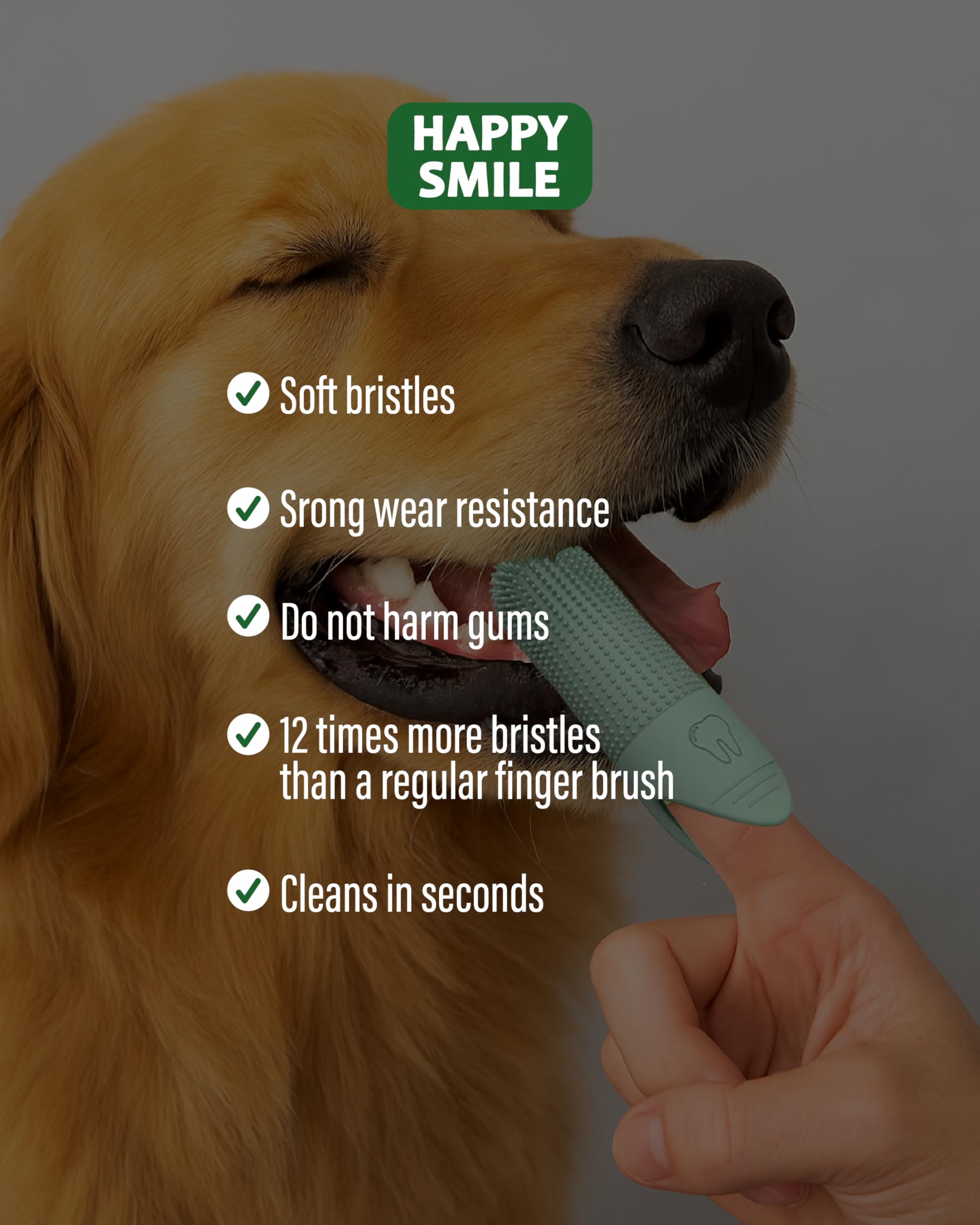 Happy Smile 360° gentle brushing action helps remove plaque.