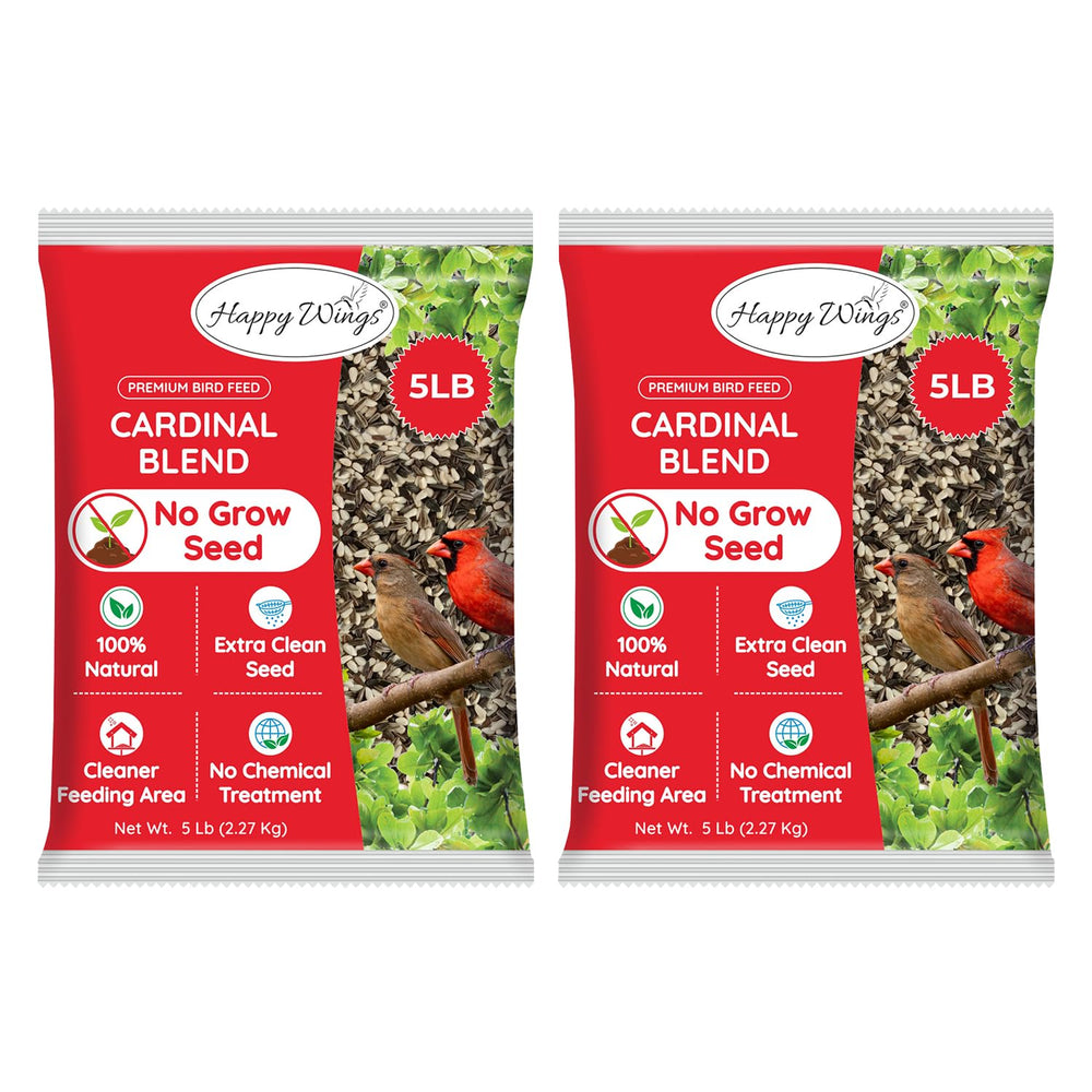 Happy Wings Cardinal Blend packaging shows vacuum-sealed bags preserving freshness