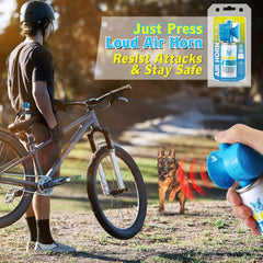 HappyAlley air horn-coyote-deter-during-walk captures wildlife deterrence for outdoor activities.