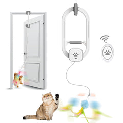 HappyCode Rechargeable Cat Teaser side view in gray for discreet indoor use and durability
