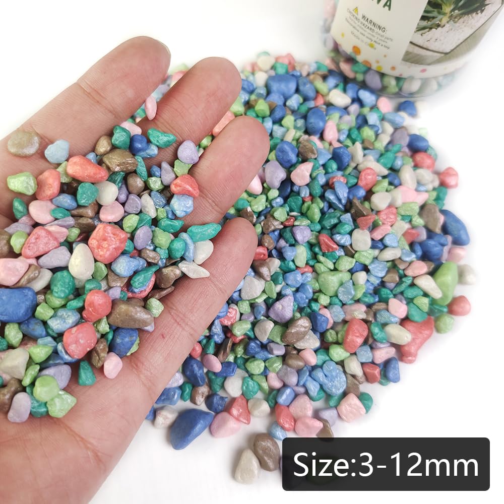 HappyFiller colored pea gravel fairy garden detail highlighting tiny sparkling pathways.