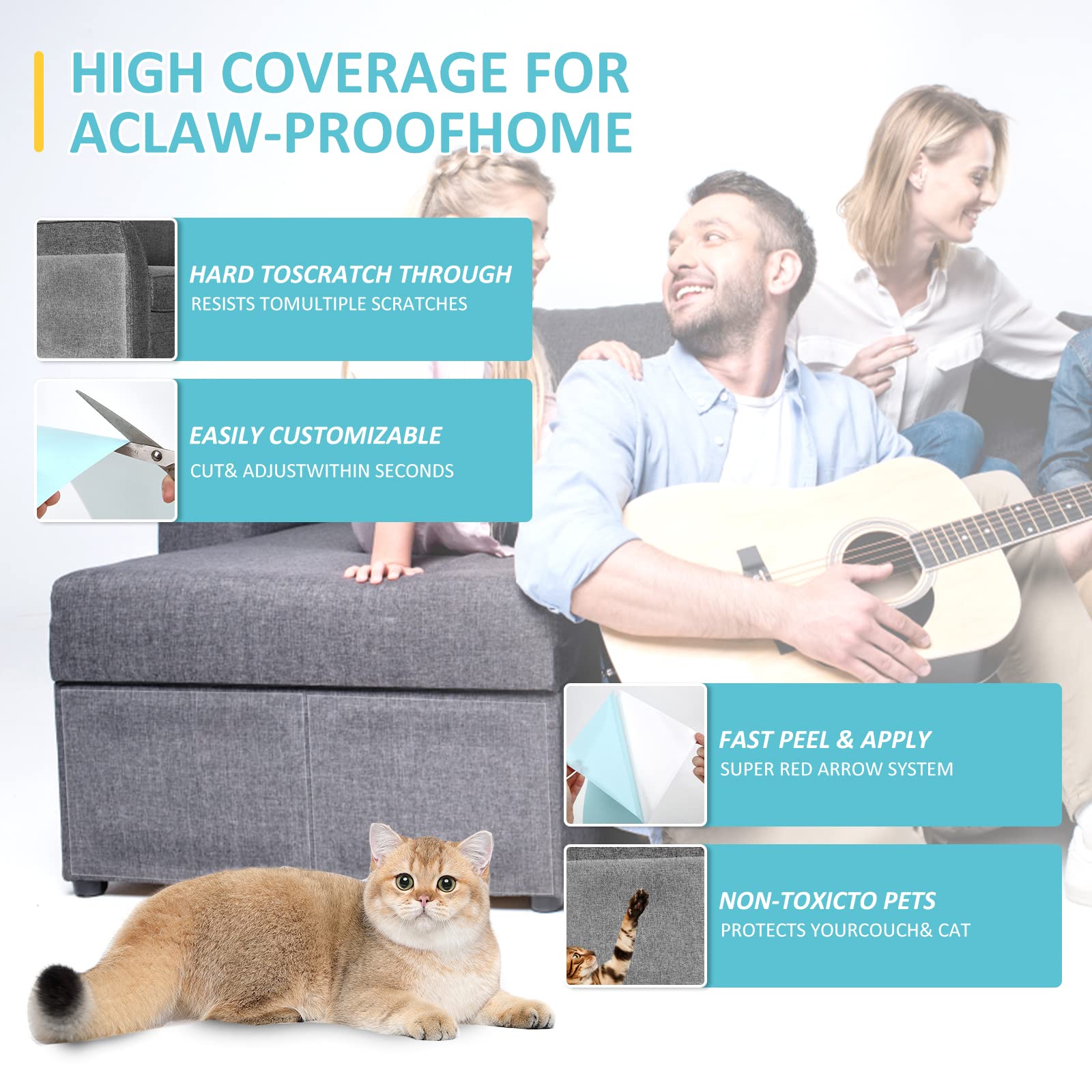 HappyFreeSX cat-scratch-deterrent-tape for corner couch helps curb scratching.