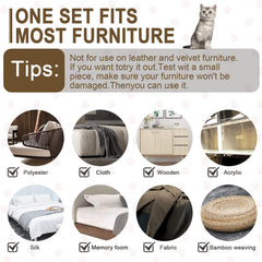 HappyFreeSX cat scratch tape on couch corner protection deters clawing at edges and keeps furniture intact.