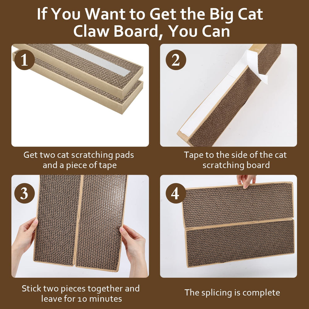 HappyFreeSX natural recycled cardboard surface stands up to claws for lasting scratching.
