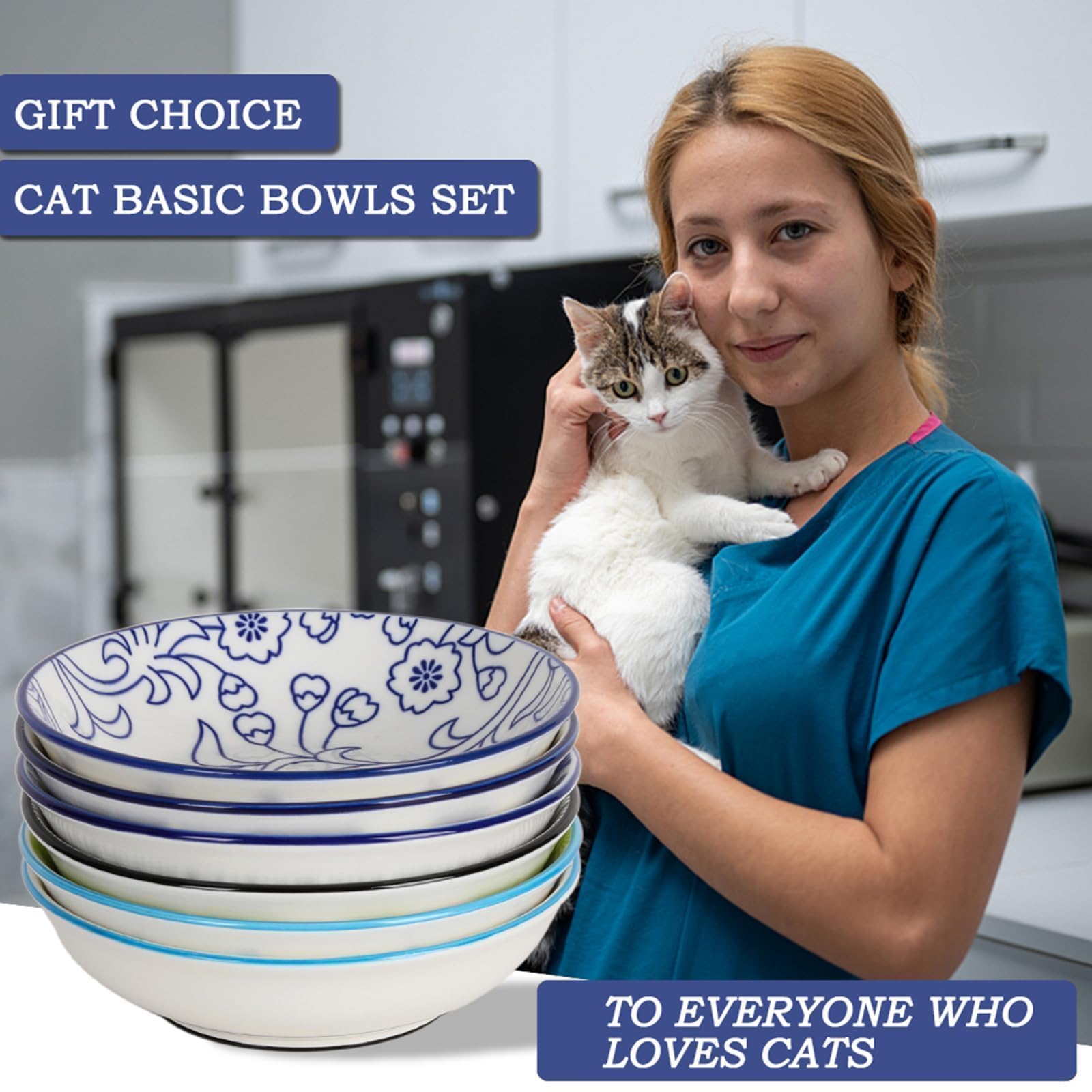 HAPPY KIT ceramic cat bowls durable ceramic construction for daily use