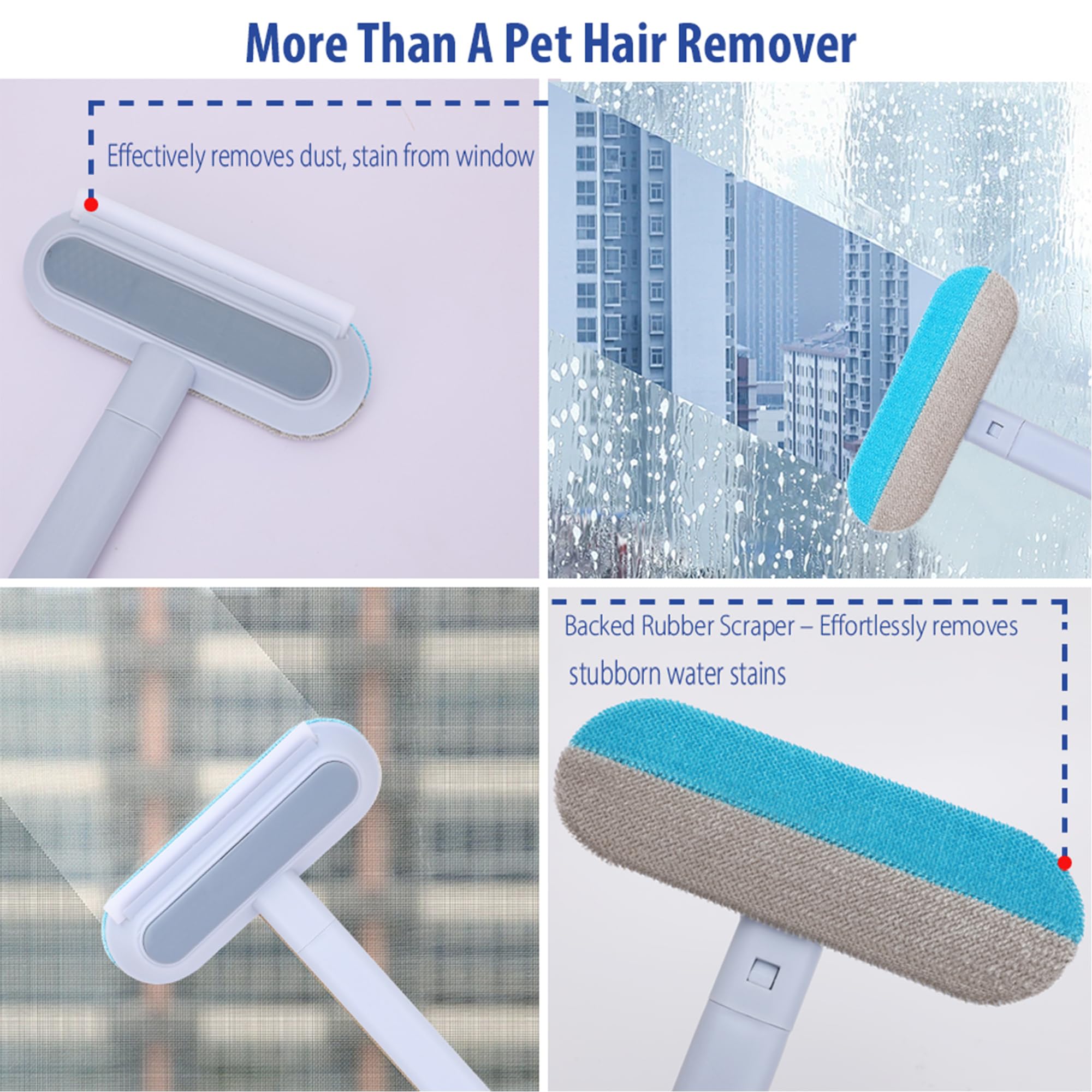 HappyLong pet hair remover effective on couches and car seats.
