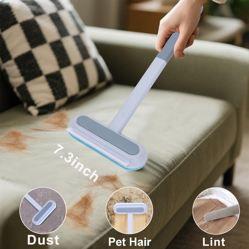 HappyLong pet hair remover versatile tool cleans dust on smooth surfaces.