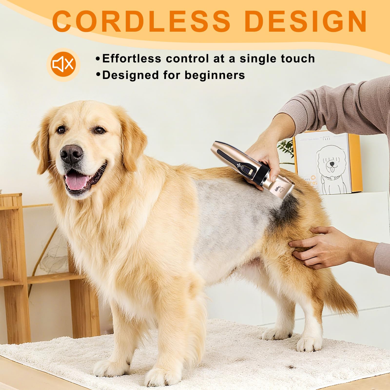 HappyYILIDA dog grooming kit with 2-speed power for versatile trimming.
