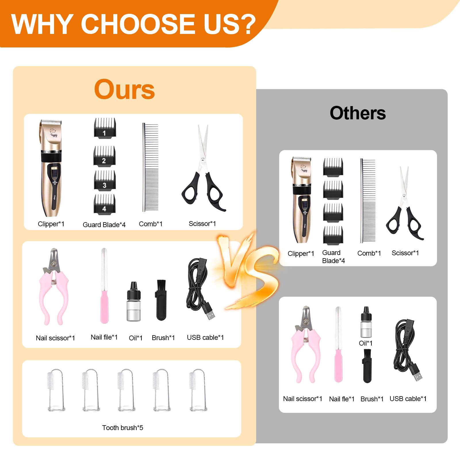 HappyYILIDA guard combs 3mm–12mm for precise length control.