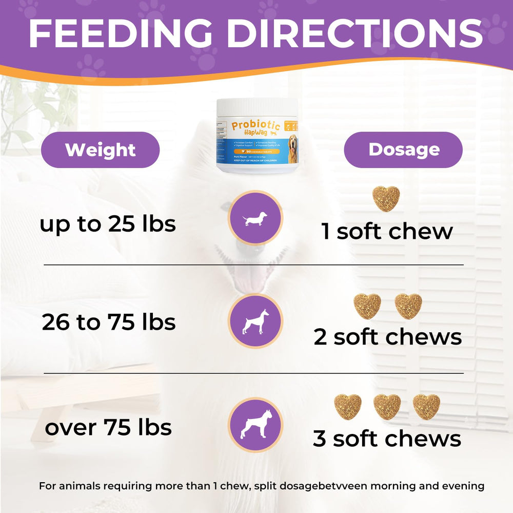 Dog happily chewing HAPWAG allergy relief chew, enjoying taste while supporting digestion.
