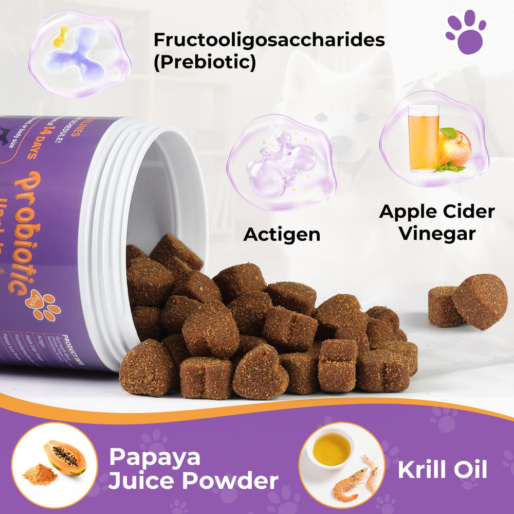 HAPWAG probiotics-dogs-skin-coat-shine: may support comfortable skin and coat with balanced gut flora.