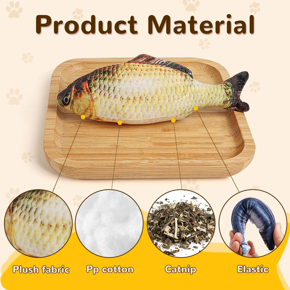 HAPY SHOP catnip fish toy pack shot highlights five playful designs for every cat.