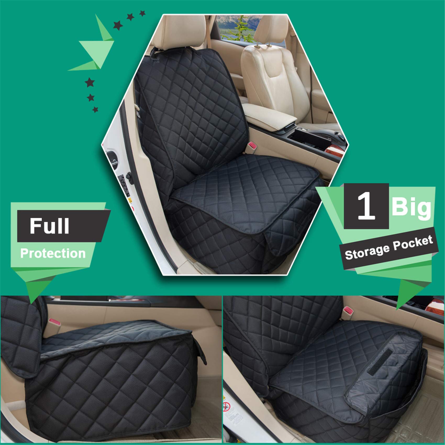 HAPYFOST easy-install front seat cover simplifies quick setup in minutes