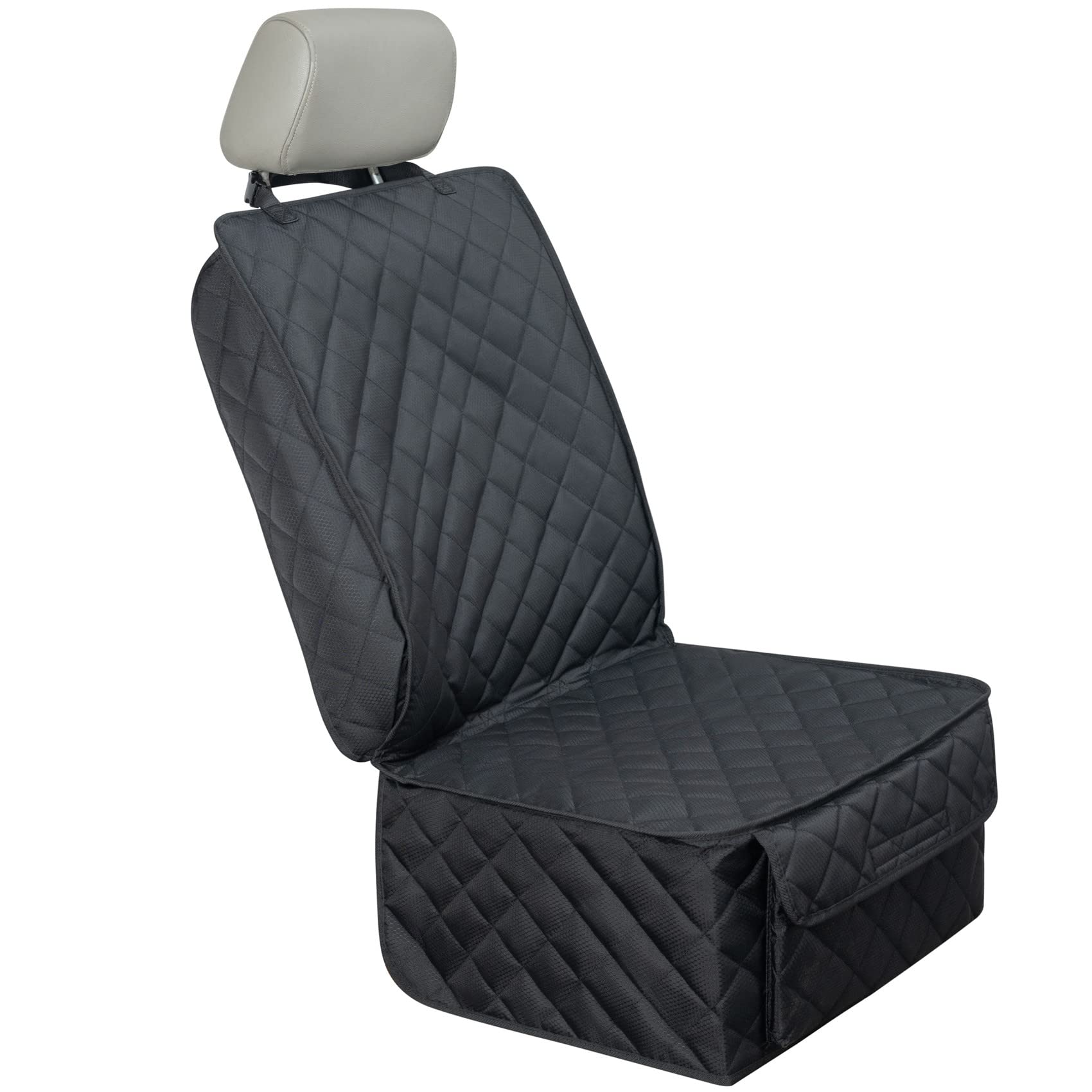 HAPYFOST waterproof front seat cover with side flaps protects seats during dog travel