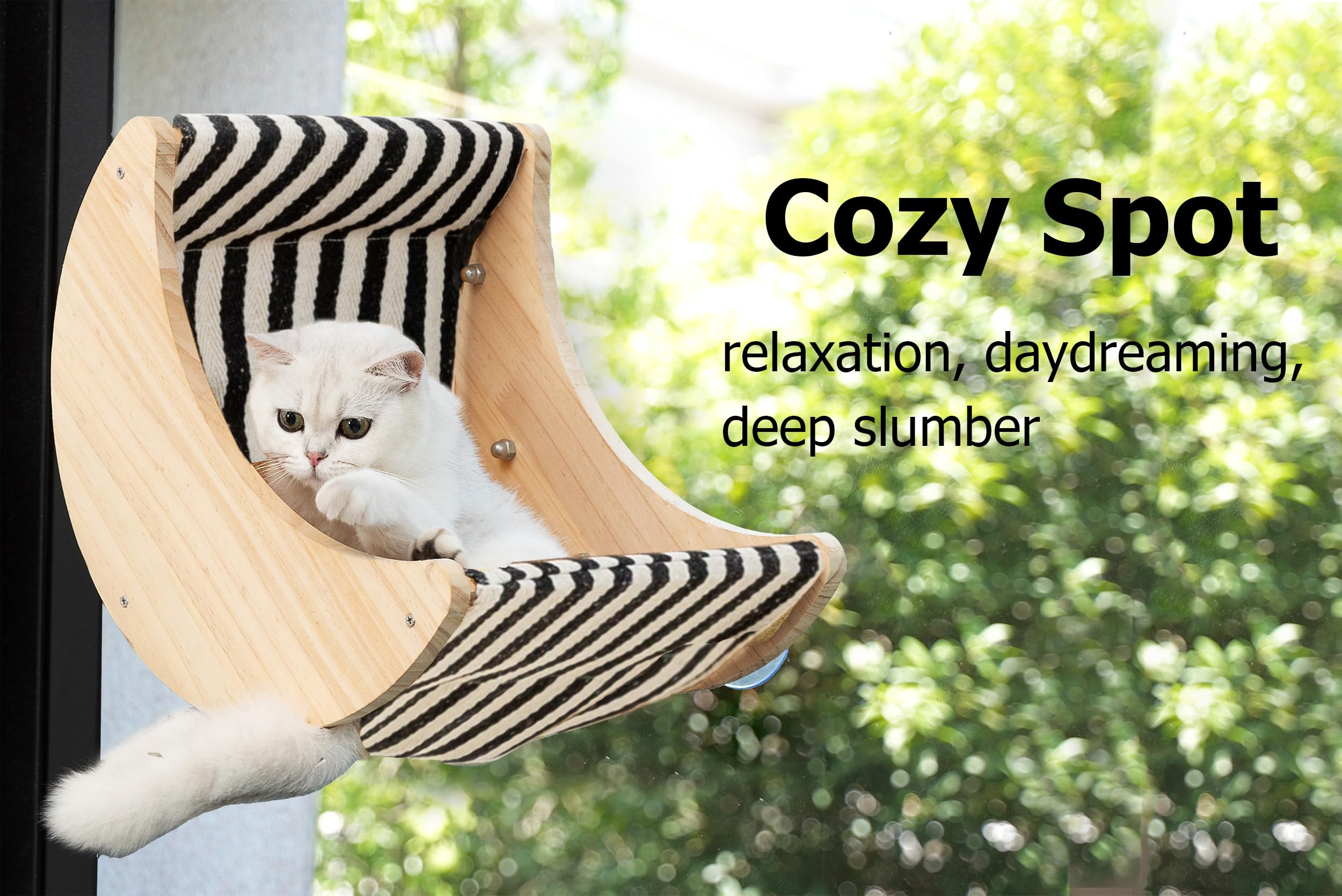 HAPYKITYS space-saving window bed clears the sill while providing a cozy perch.