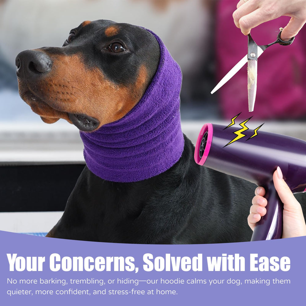 Harbyel soft knit fabric ear wrap highlights comfortable, durable wear for pets.