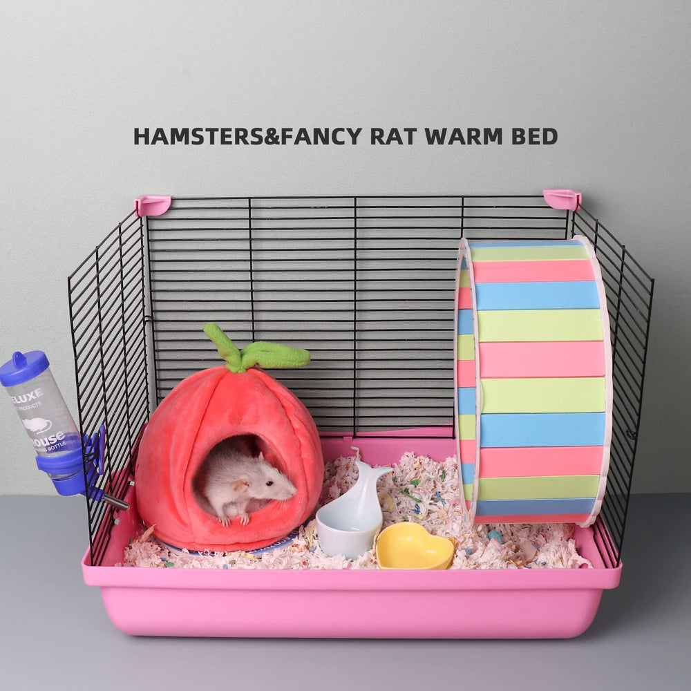 HardcorePet hamster bed pumpkin shape pink, cute cave for daily naps.