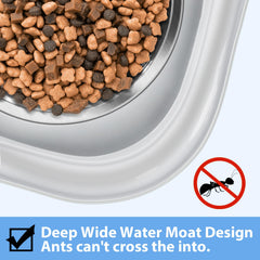 Harhana Ant Away double bowls setup with separate food and water bowls for organized meals.