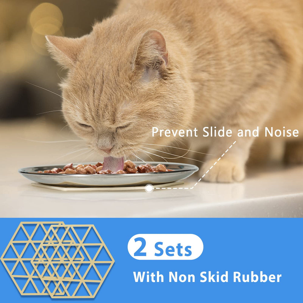 Harhana cat dishes wide-mouth 6.5-inch bowl for easy access.