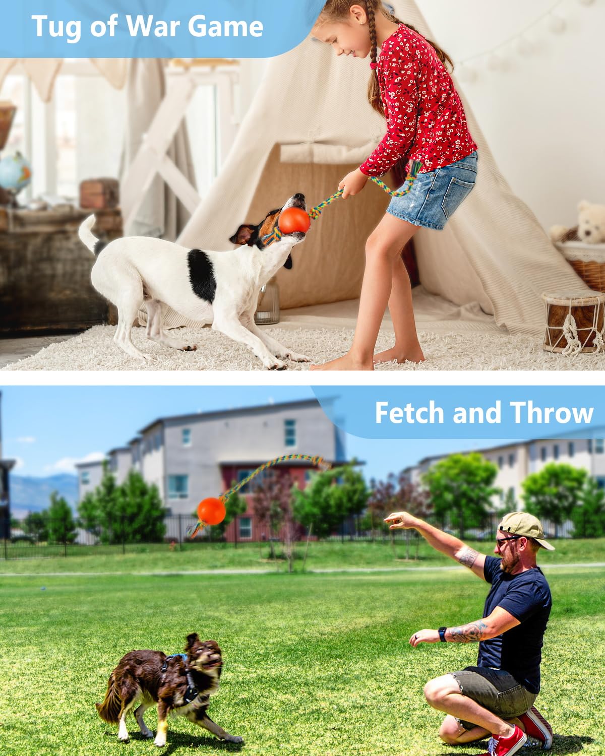 Harhana dog fetch toy extended tail design aids throwing and catching