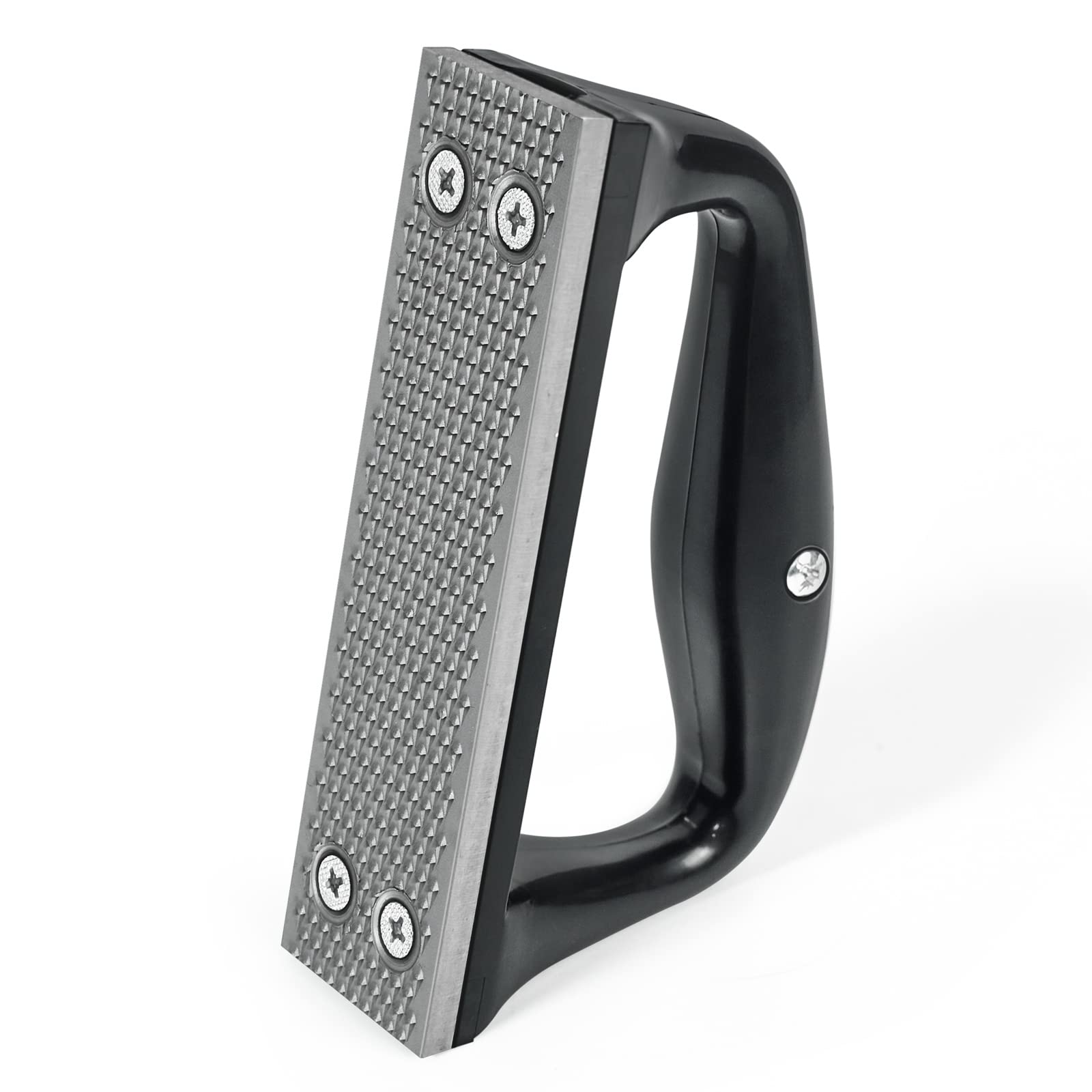 Harhana goat hoof rasp with ergonomic handle enables precise one handed shaping.