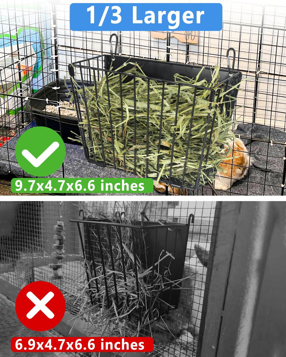 Harhana Guinea Pig Hay Feeder sealed bottom minimizes spills for tidy enclosures