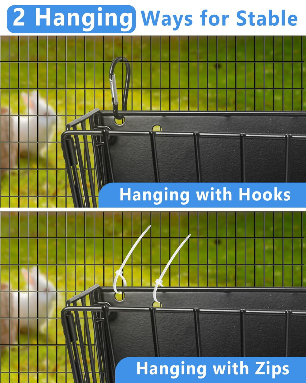 Harhana Hay Feeder narrow gap design prevents head sticking during nibbling