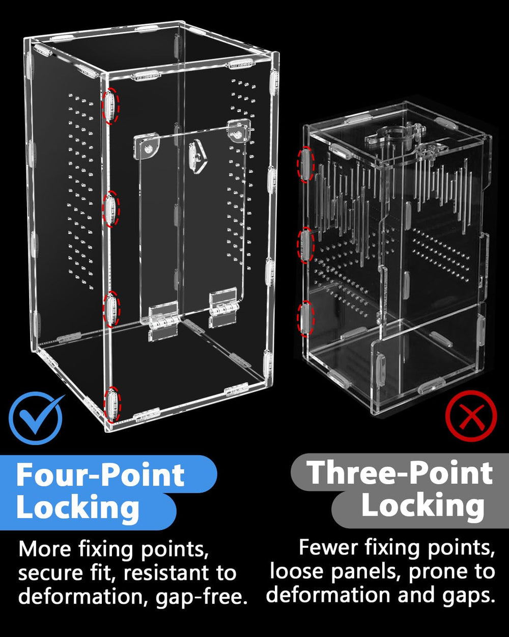 Harhana Jumping Spider Enclosure 360-degree visibility enables clear observation of behavior