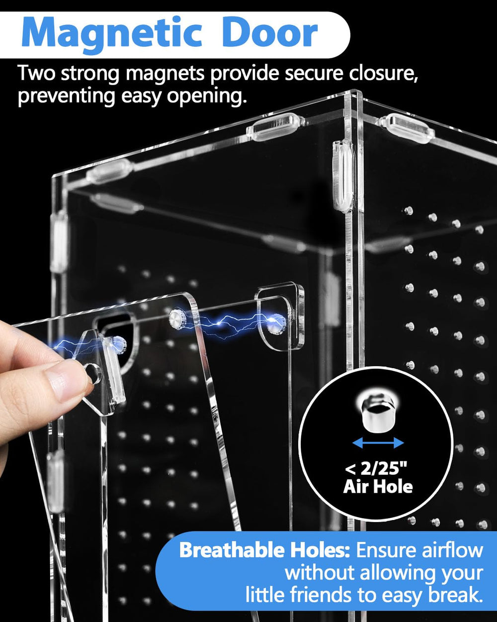 Harhana Jumping Spider Enclosure includes assembly hardware for quick setup