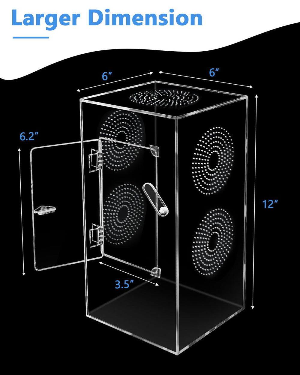 Harhana Jumping Spider Enclosure side view with slim profile for desks