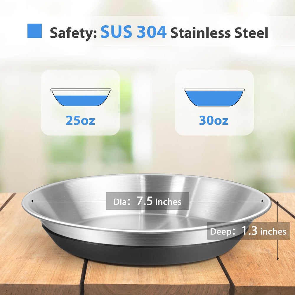 Harhana 2.5 cup capacity bowls hold food and water for mid-size dogs.