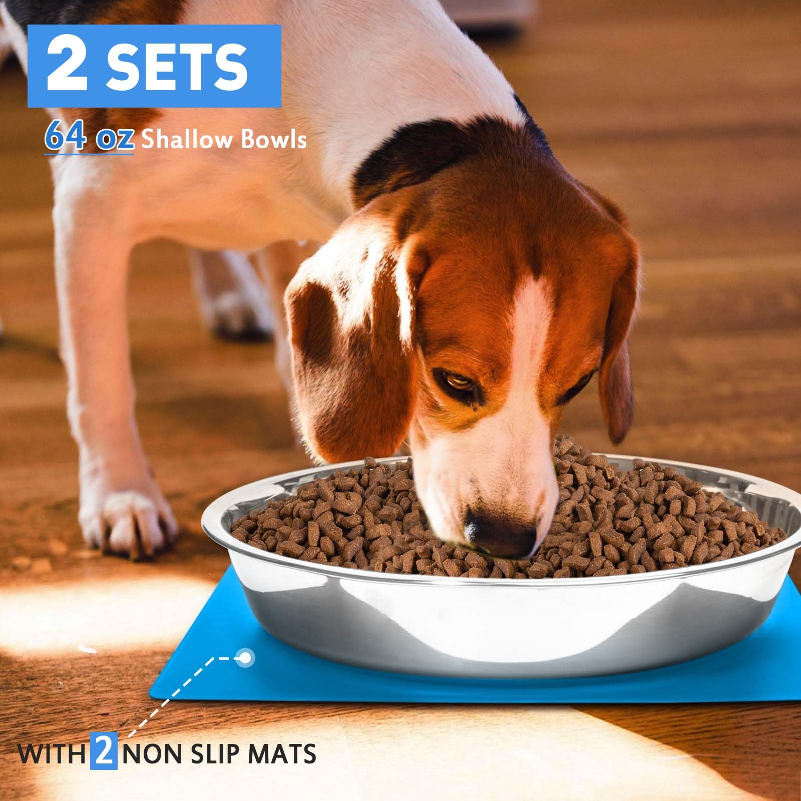 Harhana shallow dog bowls height 2.0 inches to reduce whisker contact during meals