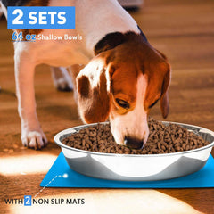 Harhana shallow dog bowls height 2.0 inches to reduce whisker contact during meals