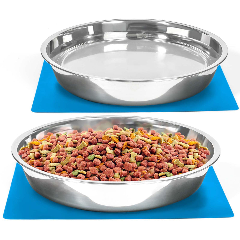 Harhana shallow dog bowls with 10.6-inch interior diameter for comfortable large-dog feeding