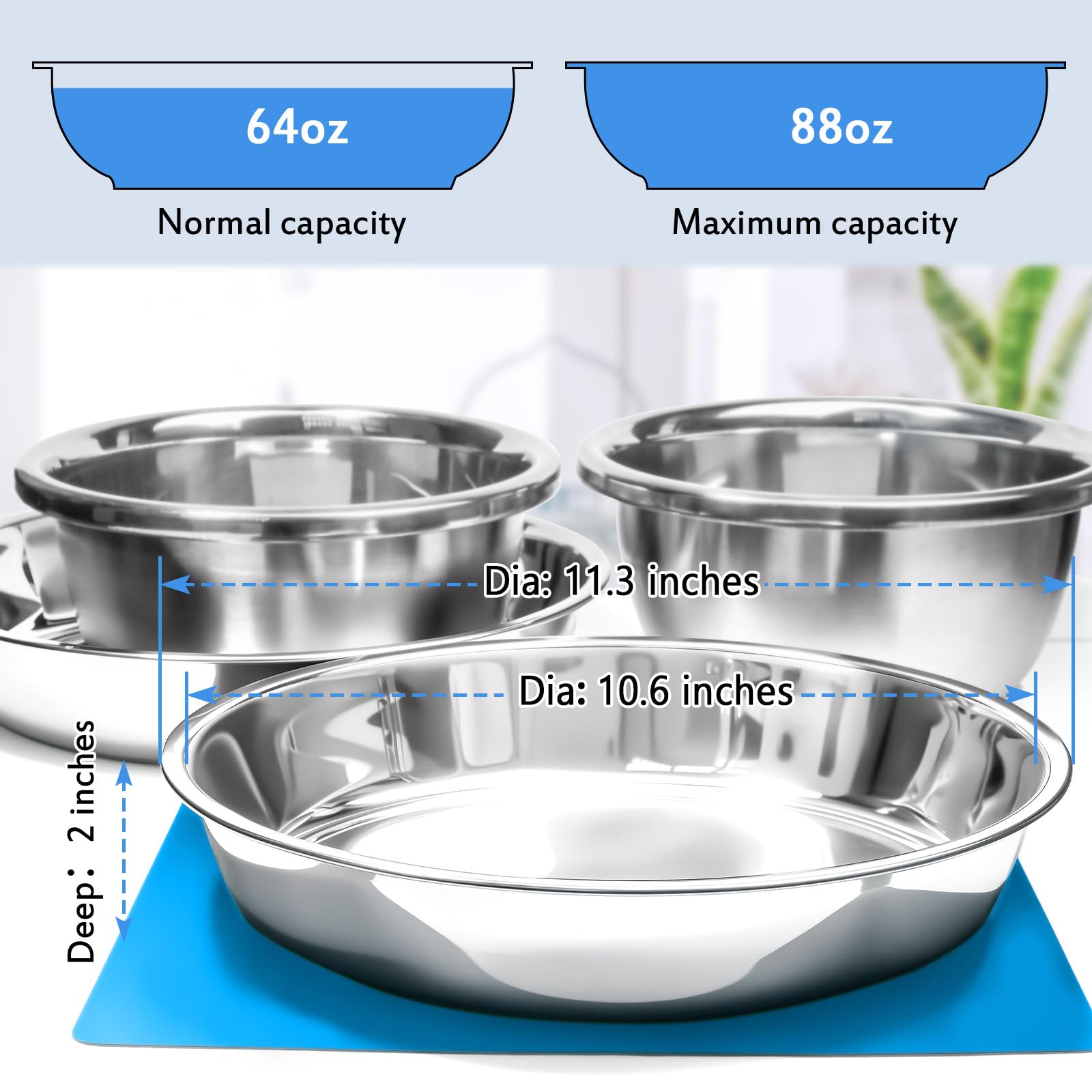 Harhana two-pack dishwasher-safe stainless steel bowls for easy cleanup