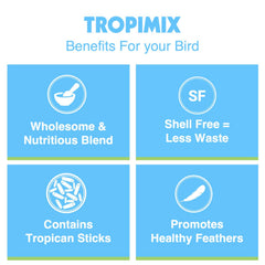 Hari Tropimix shell-free ingredients illustrate clean feeding