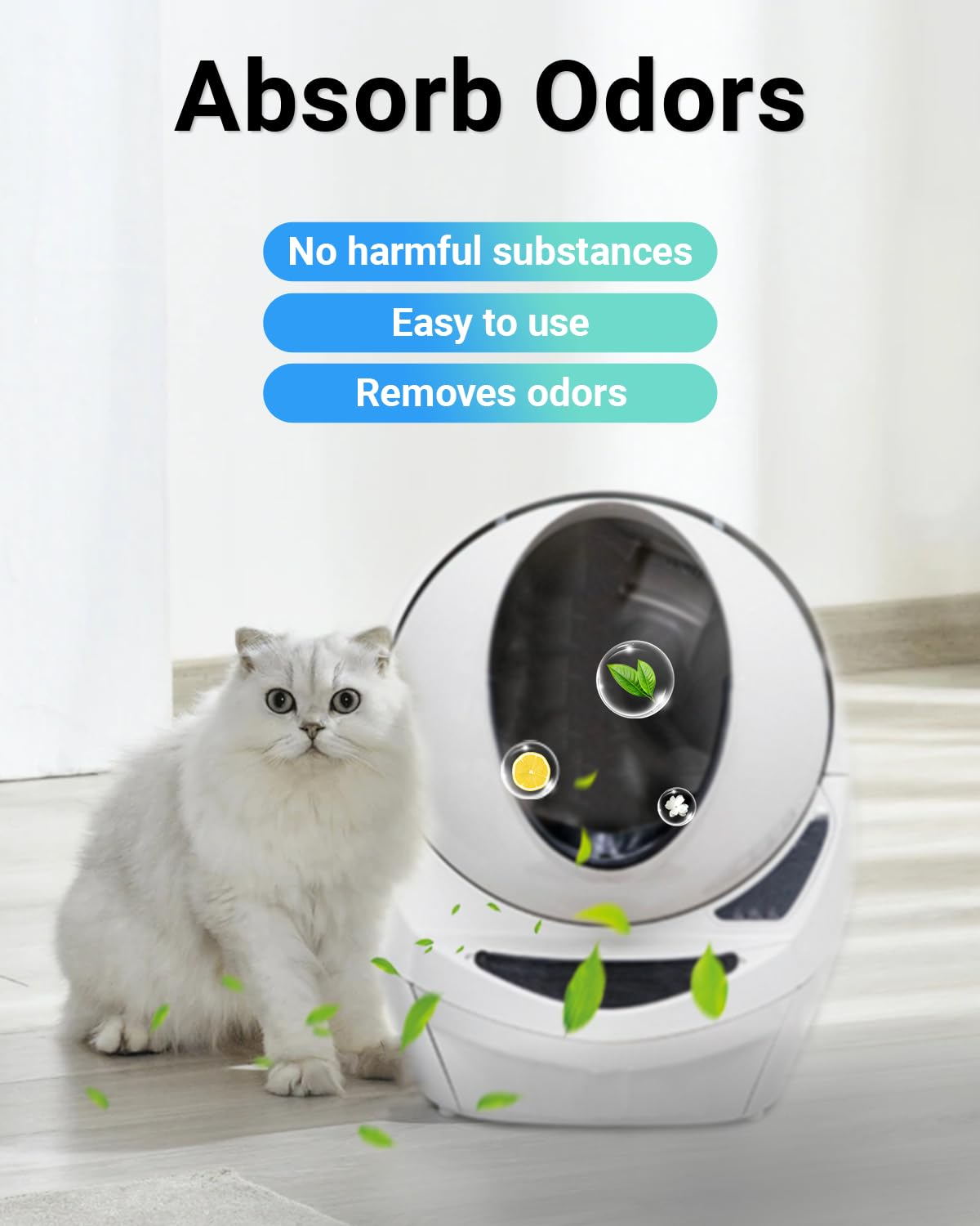 Harich CurLife sistema Whisker, desodorizante para caja de arena eficiente.