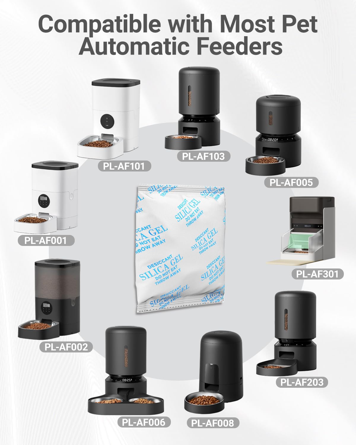 Harich CurLife desiccant packs compatible with Petlibro and PETKIT feeders.