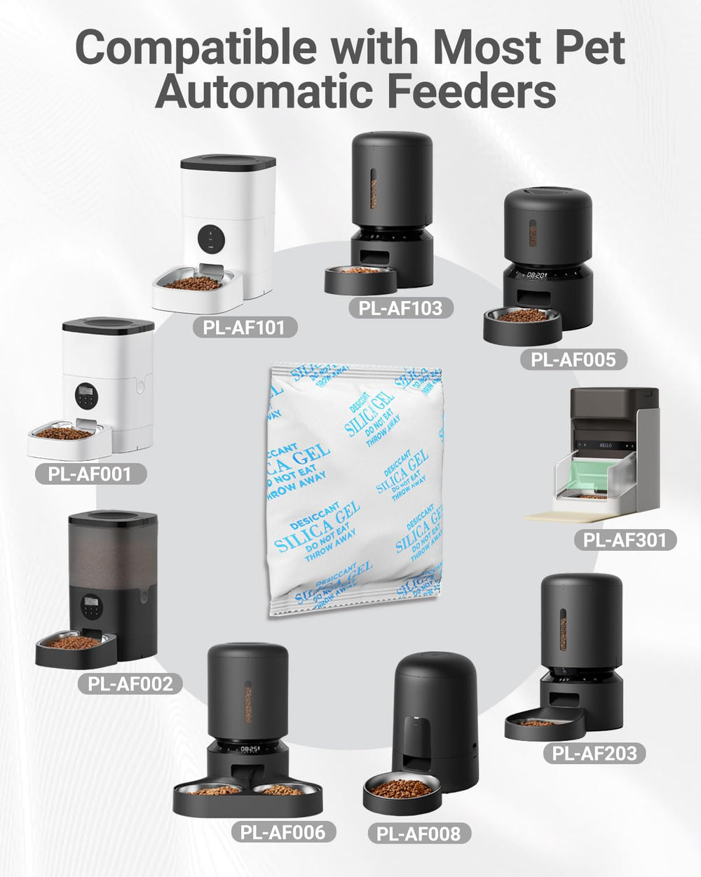 Harich CurLife desiccant packs compatible with Petlibro and PETKIT feeders.