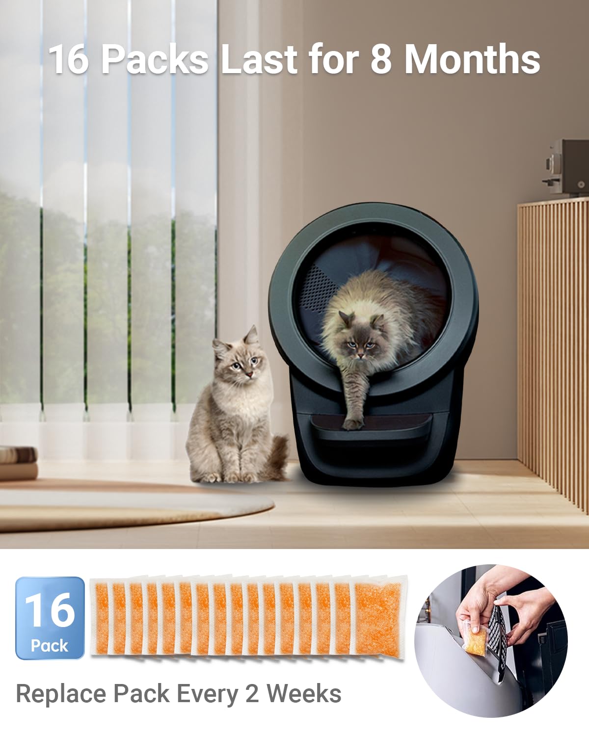 Harich CurLife easy-to-use-litter-box-deodorizer demonstrates effortless setup for busy households.