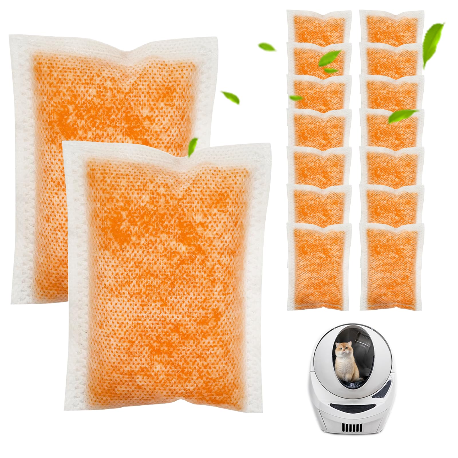 Harich CurLife peach-scent deodorizer pack 16pcs ready to neutralize litter box odors.