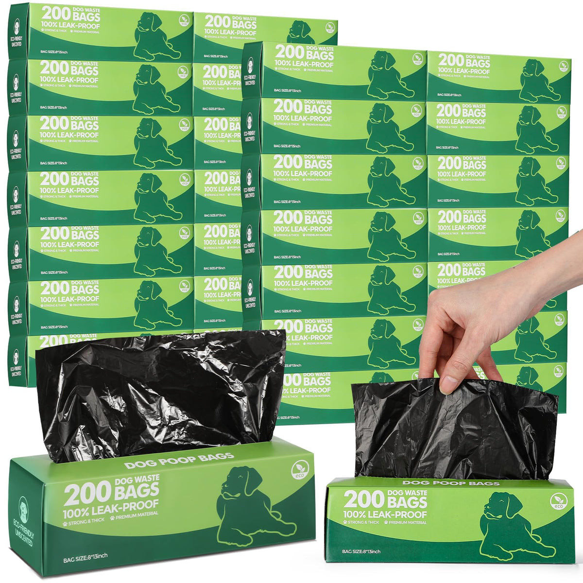 Harloon box front showing 6000-count poop bags for bulk outdoor use.