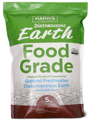 Harris Diatomaceous Earth 5lb powder bag for chemical-free pest control and clean use.