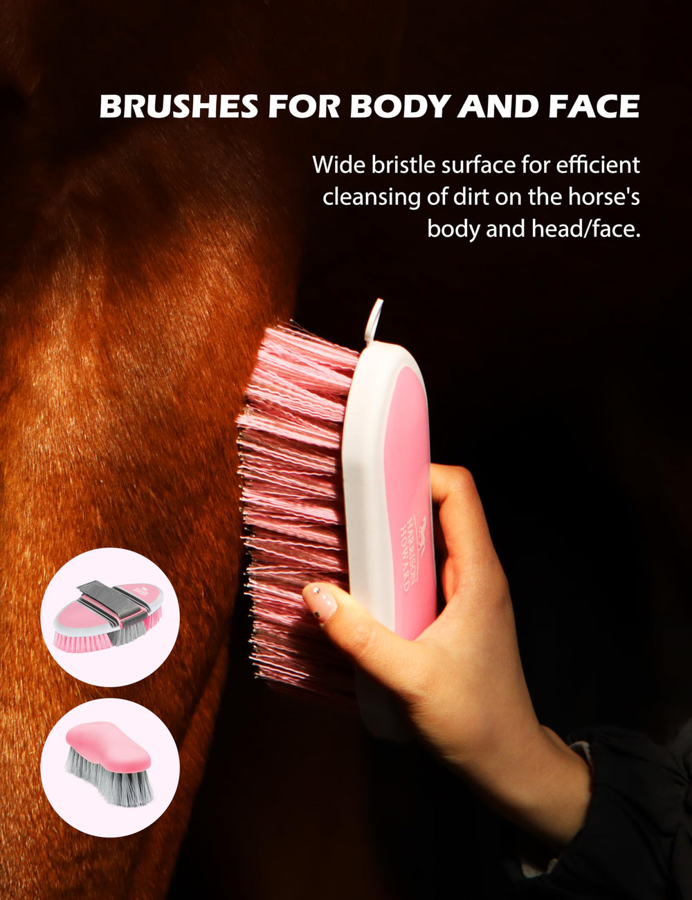 Harrison Howard durable premium plastic brushes built to last daily equine care