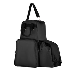 Harrison Howard equestrian pack boot-compartment keeps tall boots organized for travel.